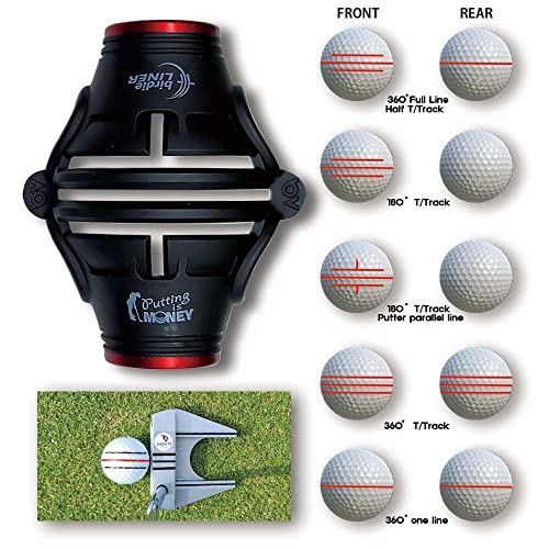 BIRDIE79 360-Degree Golf Ball Marker Alignment Tool Kit with 3-Color Pens and Gift Box.