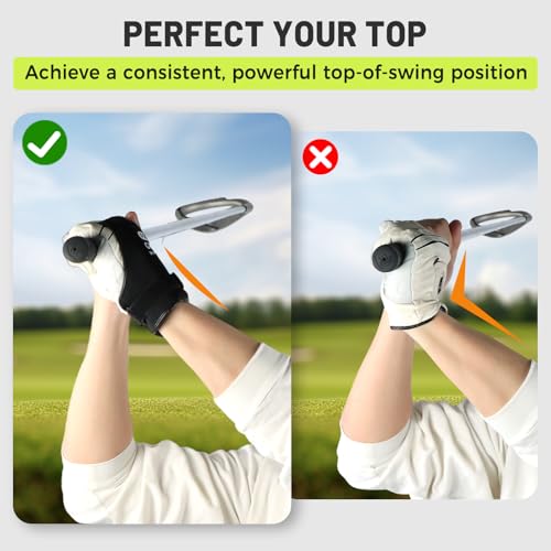 Golf Wrist Brace, Golf Wrist Training Aid for Hinge Trainer, Golf Swing Trainer - Correct Position & Develop Muscle Memory, Reduce Slices Hooks for Chipping Hitting - Training Equipment for Beginners