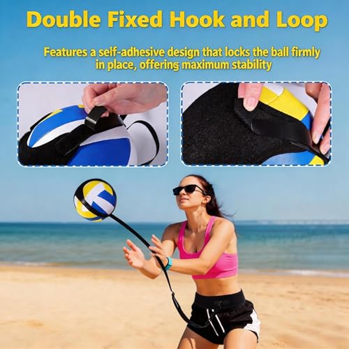 Volleyball Training Equipment Aid for Solo, Adjustable Volleyball Rebounder Trainer to Improve Serving Spiking Setting, Portable Practice Tool for Beginners Teen and Adult Players