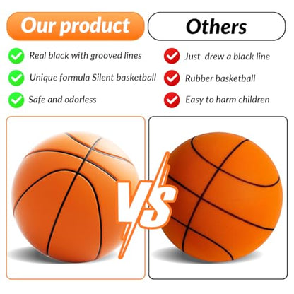 Silent Basketball Size 7 (29.5") 2026 New Dribble Dream Silent Basketball, Grooved Airless Foam Technology for Soundless for Foam Indoor Training Ball for Various Indoor Activities