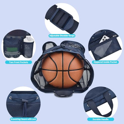 Large Drawstring Backpack for Men Women Athletic Gym Sports Workout Beach Swimming Commuting Travel - color: Navy, style: L: 21"x12.5"x5.5"