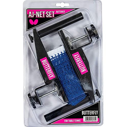 Butterfly AJ Table Tennis Net Set – The AJ Net Set Fits Table Tennis Tables up to 1.75 inches Thick – Length of the Net Set is 72 inches – Adjustable Height and Tension