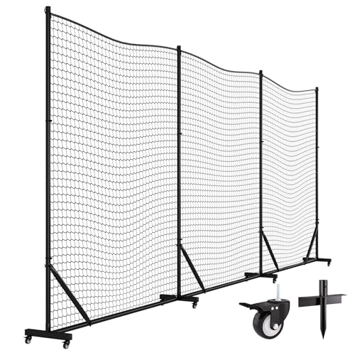 MR Ball Stop Net System, Movable Heavy Duty Backstop Net, 2 in 1 Multi-Sport Stop Netting, Ball Barrier Sports Practice Barrier Net for Professional, College and Grade School Training - size: 30 Ft
