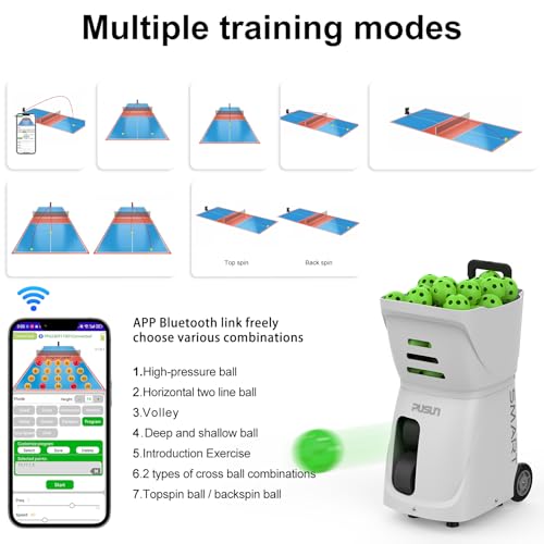 PP-Smart-Multi-Functional Smart Pickleball Serving Machine - APP Controlled, 80+ Ball Capacity, 20-120km/h Speed Adjustment, 4-6 Hours Battery Life, Ideal for Training and Matches