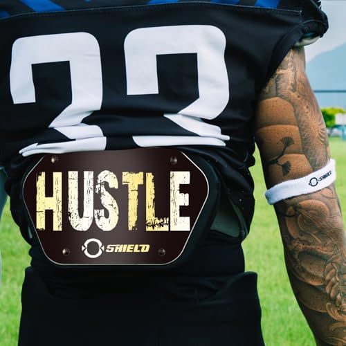 O Shield Golden Cross Chrome Football Back Plate, Lower Back Pads for Football Players, Rear Protector, Cross Series - size: Youth (Weight less than 180 Pounds), style: Hustle Black