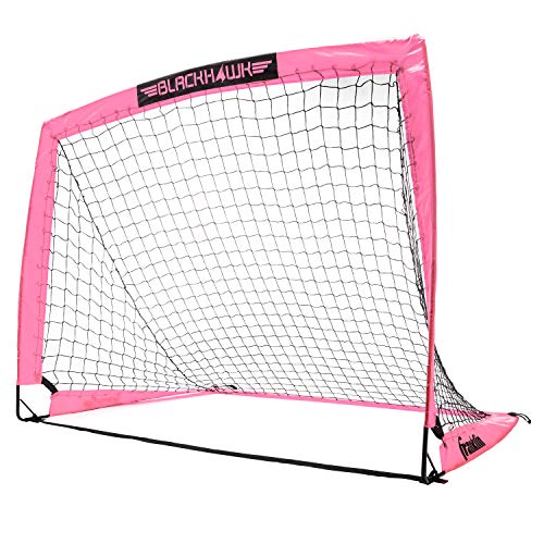 Franklin Sports Blackhawk Backyard Soccer Goal - Portable Pop Up Soccer Nets - Youth + Adult Folding Indoor + Outdoor Goals - Multiple Sizes + Colors