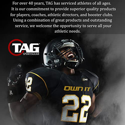 TAG Adult Wrist Coach 2 Pack, Five Window Size 5" x 3", Football Baseball Softball Plays Playbook Quarterback Wristband, Black and White