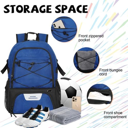 Goloni Basketball Backpack Bag,35L Basketball Bag with with Separate Ball & Shoe Compartments,Large Sports Bag for Basketball - color: dark blue