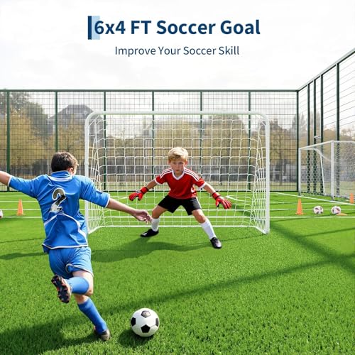 Portable Soccer Goal, Foldable Pop-Up Backyard Soccer Net with Frame and Carry Bag, Football Training Equipment Practice Training Goals for Kids & Adults, Easy Setup