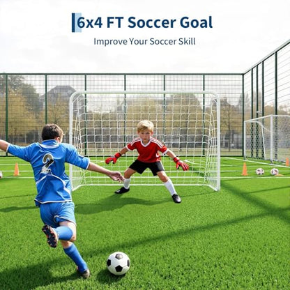 Portable Soccer Goal, Foldable Pop-Up Backyard Soccer Net with Frame and Carry Bag, Football Training Equipment Practice Training Goals for Kids & Adults, Easy Setup