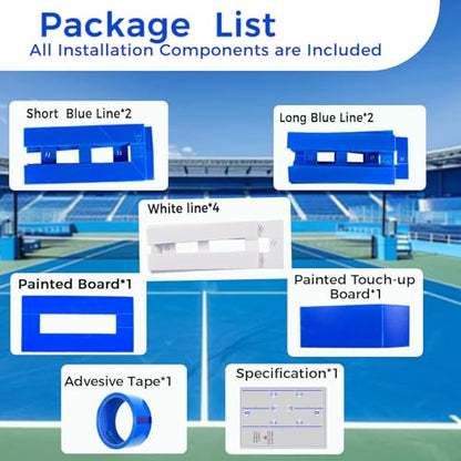 Reusable Pickleball Court Marking Kit, 44x20 Feet Durable Plastic Full-Court Pickleball Court Stencil Kit for Concrete, Instead of Paperboard, Easy Layout with All Accessories Included - style: PICKLEBALL