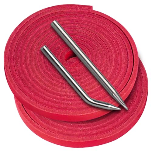 Baseball Glove Lace, Mitt Lace Repair Kit Softball 2 Leather Laces and 2 Lacing Needles for Catcher's Glove - color: Rose-pink