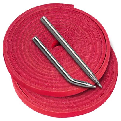 Baseball Glove Lace, Mitt Lace Repair Kit Softball 2 Leather Laces and 2 Lacing Needles for Catcher's Glove - color: Rose-pink