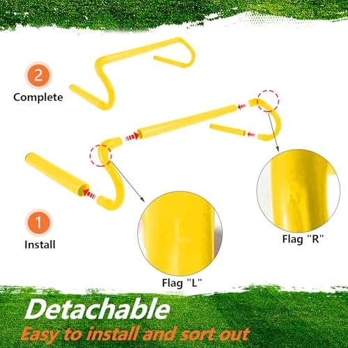 10 Pcs 6" Speed Agility Training Hurdles with 6 Marker Cone Durable Training Hurdle Agility Plyometric All Purpose Speed Hurdle Equipment for Athletes Soccer Basketball Football Practice - color: Yellow