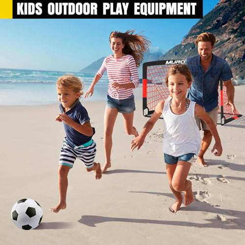 Soccer Goal, Kids Soccer Goals for Backyard Set, 2 Pack of Portable Pop Up Soccer Net with Soccer Ball, Cones, Complete Training Equipment for Youth, Toddler Outdoor Sports Games