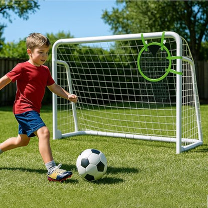 MOPHOTO Soccer Goal, 6X4/8x6/10x6.5/12x6/16x7/18.5x6.5/21x7/24x8ft Soccer Goals for Backyard, Full Size Soccer Goal for Teens & Adults Training - size: 6x4FT, style: Alloy Steel-Foldable