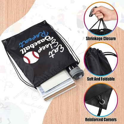 Windyun 16 Pcs Ball Drawstring Backpack Bulk Lightweight Draw String Bags Cinch Bags Drawstring Cinch Sack Tote(Baseball) - style: Baseball