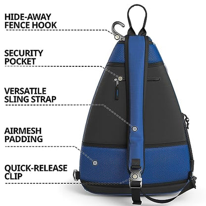 Athletico Sling Bag - Crossbody Backpack for Pickleball, Tennis, Racketball, and Travel for Men and Women