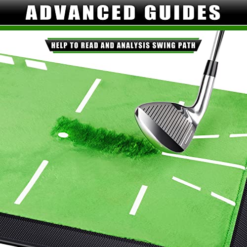 CHAMPKEY Heavy-Duty Golf Hitting Mat - Swing Path Feedback Golf Practice Mat - Ideal for Indoor and Outdoor Training - size: 13" x 17", style: Golf Mat with 3 Pads