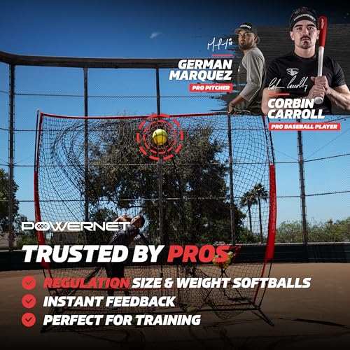 PowerNet Crushers & Weighted Balls, Softball Baseball Hitting Trainer for Improved Speed, Power & Coordination, Batting Practice Softballs 24 Balls - style: Crushers & Softballs & 3.2" Weighted Balls