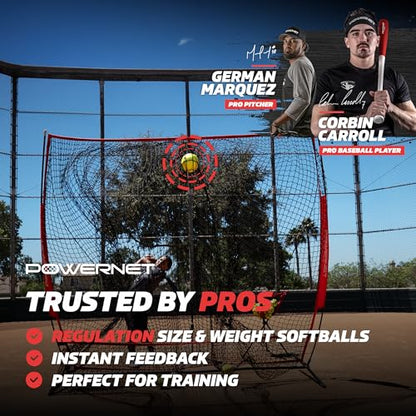 PowerNet Crushers & Weighted Balls, Softball Baseball Hitting Trainer for Improved Speed, Power & Coordination, Batting Practice Softballs 24 Balls - style: Crushers & Softballs & 3.2" Weighted Balls