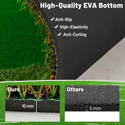 Tangkula 10 FT Golf Putting Green, Large Professional Golf Training Mat with Realistic Artificial Grass Turf, 3 Holes, 3 Flags and Cups for Indoor Outdoor Putting Practice - size: 10 FT x 5 FT, style: Waved
