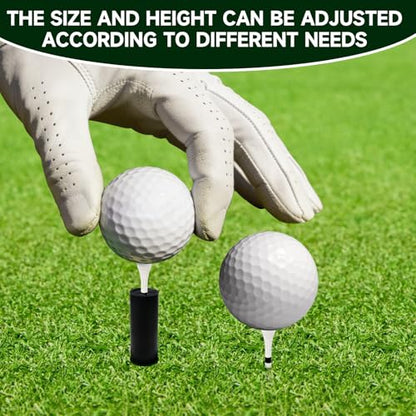 VIVIDLY Rubber Golf tees for mats - Available in 6 Different Sizes with 8 Premium Black and White Circular pegs, Suitable for Driving ranges and Indoor Practice.