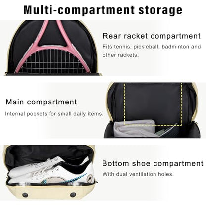 Goloni Tennis Backpack - Professional Tennis Bag for Men & Women - color: Beige