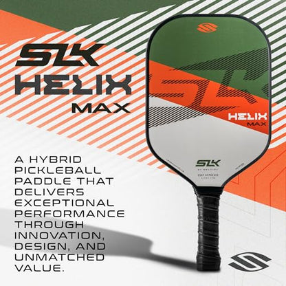 Selkirk Sport SLK Helix Pro Pickleball Paddle | Thermoformed Carbon Fiber Pickleball Paddles with Carbon Fiber & Fiberglass Hybrid Face | Unmatched Control - color: Legend Olive