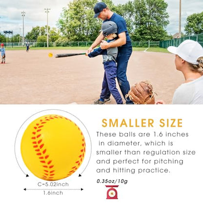 20 Pack Mini Foam Baseballs 1.6-Inch Pitching Machine Baseball - Perfect for Hitting Practice and Pitching Improve Your Batting Accuracy Training Black Stitching
