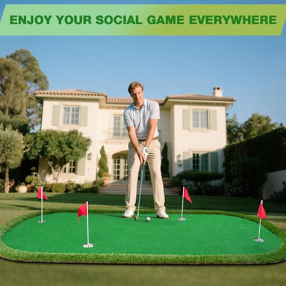 Wekin Golf Putting Green Training Mat,5x10ft Heavy Duty Artificial Turf Putting Green Mat for Indoor and Outdoor Party Game and Leisure Time