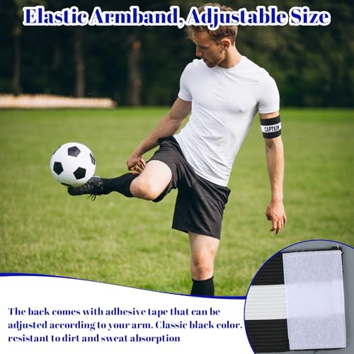 4Pcs Captain Armbands, Captain Arm Bands, Black Adjustable Soccer Captains Armband, Football Rugby Basketball Player Band for Adult Youth Soccer Volleyball Team - color: Black