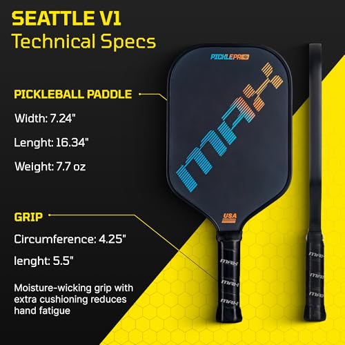 Premium Carbon Fiber Pickleball Paddle with Thermoformed Body, Foam Edge Walls & CAS/CFS Spin Surface – USAPA Approved, Tournament-Grade Power, Spin & Extended Play Durability - Premium Cover Included
