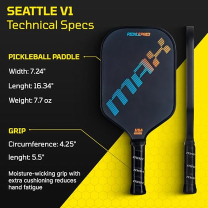 Premium Carbon Fiber Pickleball Paddle with Thermoformed Body, Foam Edge Walls & CAS/CFS Spin Surface – USAPA Approved, Tournament-Grade Power, Spin & Extended Play Durability - Premium Cover Included