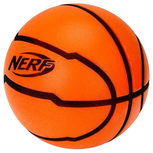 Nerf Quietcourt Silent Foam Basketball - Mini or Official Size Silent Dribbling Foam Basketball - Never Goes Flat - 7" or 29.5" - Orange - size: 7"