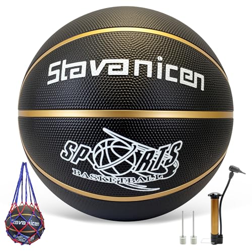 Basketballs Sports Balls Size 5, Rubber- Leather Basketball Kit for All-Weather Indoor Outdoor Youth Adults Physical Education(Deflated)