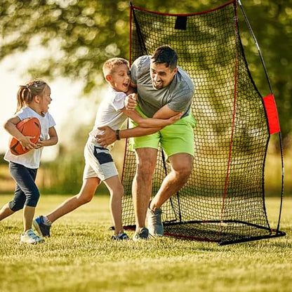 Doublehorse Football Kicking Net - 4x7FT Portable Rugby Lightweight Quarterback Target Toss Throwing Practice Training Game for Outdoor Indoor Backyard Sports Field Teens Adults Practice Gifts
