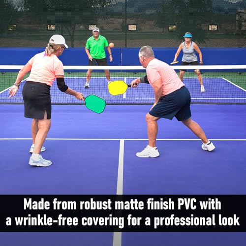 3 Pack Pickleball Ball Barrier - Portable Indoor/Outdoor Court Dividers & Edge Guards, Brandable Court Marking Kit with Non-Slip Design for Pickleball Courts (Blue)