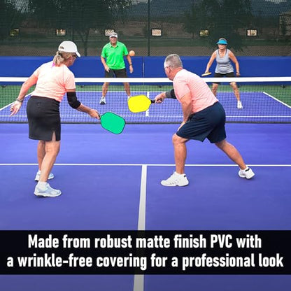 3 Pack Pickleball Ball Barrier - Portable Indoor/Outdoor Court Dividers & Edge Guards, Brandable Court Marking Kit with Non-Slip Design for Pickleball Courts (Blue)