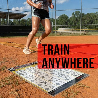 Guided Coaching Agility Ladder Drills Training System - Structured Speed & Footwork Charts with Built-in Progressions - style: Compact Double-Sided (8.5x11)