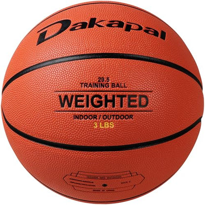 Dakapal Weighted Heavy Training Basketball 2.2LBS/3LBS/3.3LBS Size 7 Durable and wear Resistant for Indoor Outdoor Improve Handling Dribbling Passing Rebounding Skill - size: 3.3LBS-Size 7