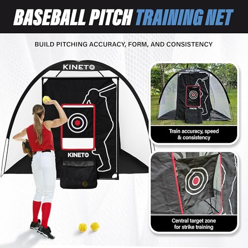 Kineto Training Set – Golf Swing Net, 8-Zone Chipping Target, Baseball Pitch Trainer – Durable, Portable, Tool-Free net for Backyard or Indoor use - size: all in one