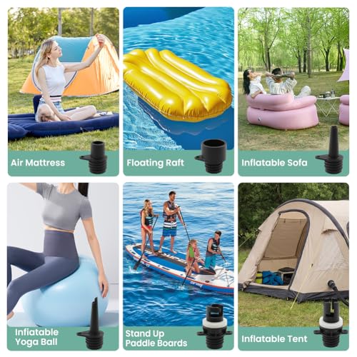 Paddle Board Pump Adapter Set Universal Sup-Air Pump Adaptor Hose with 7 Air Valve Nozzles, Paddle Board Accessories for Most SUP-Electric Air-Pump