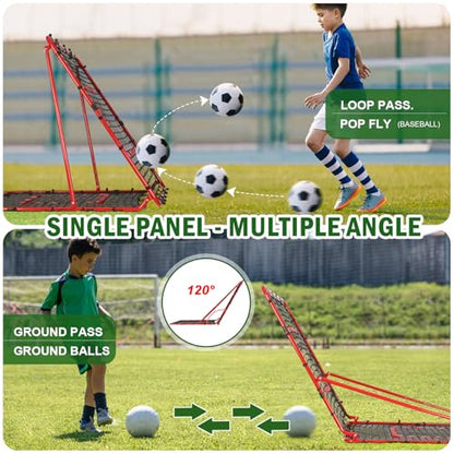 BaseGoal Baseball and Softball Rebounder Net,Baseball Rebounder,Volleyball Rebounder,Pitch Back Net,Multi-Sport Training Rebound Screen,with Pitching Target,Easy Adjustable Angles - size: 47x47 IN, style: Red