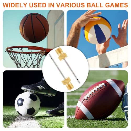 12pcs Ball Pump Needles, Stainless Steel Air Pump Inflation Devices Accessories, Air Inflator Needles Pins for Basketball Football Volleyball- Silver