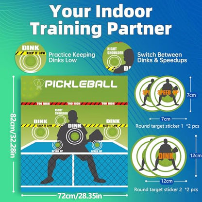 Shocked Absorbing Pickleballs Targets Mat Nonslip Practice Tool Portable Rebounder Trainer Shocked Absorbing Targets Mat