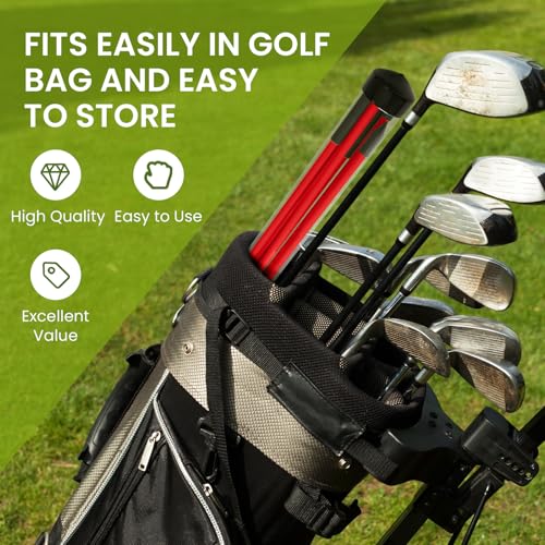 FINGER TEN Golf Alignment Sticks Rods Swing Trainer Tools 43 Inch 2 Or 3 Pack, Fits in Golf Bag Tour Stickers Practice Training Aid - color: 2pcs Collapsible Red