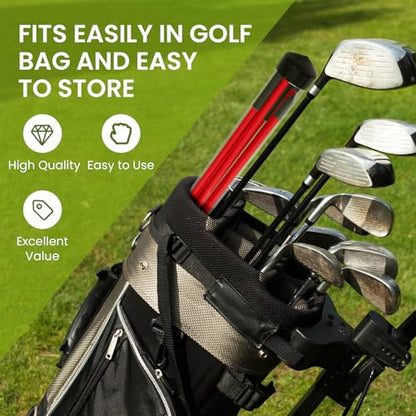 FINGER TEN Golf Alignment Sticks Rods Swing Trainer Tools 43 Inch 2 Or 3 Pack, Fits in Golf Bag Tour Stickers Practice Training Aid - color: 2pcs Collapsible Red