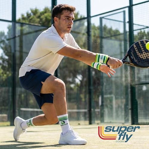 Super Fly Goods Sweatbands Pickleball Golf Tennis Great Gift or for Your Sports or Team Wristband Sports Band Set Including Towel Wrist and Head Sweatbands - style: Padel Wristband Set