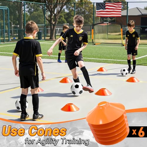 Happy Jump 7x5' & 5x3.6' Portable Soccer Goals for Kids Ages 6-14, Weatherproof Net and Steel Frame for Backyard Fun and Outdoor Training, Quick Setup and Sturdy for All Weather Conditions - style: 5x3.6 FT, 2 Set Upgrade